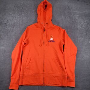 Antigua Clemson 2016 National Champs Orange Full Zip Hoodie Sweatshirt Women's M